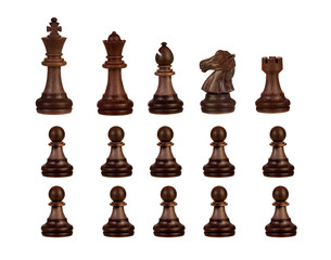 Chessmen Isolated on White