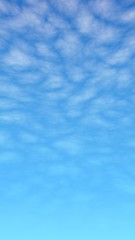 Cumulus white clouds in the clear blue sky in the morning. Blue sky background with white clouds. 3D illustration