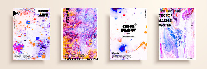 Artistic covers design. Liquid marble texture. Creative fluid colors backgrounds. Applicable for design covers, presentation, invitation, flyers, annual reports, posters and business cards.