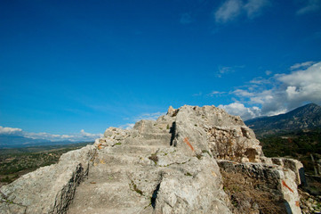 Ancient city ruins shot on a bright sunny day