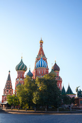 Fototapeta premium September 21 2018. Russia. Moscow. St. Basil's Cathedral on Red Square in the Kremlin. At dawn.