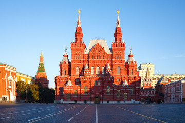 September 21 2018. Russia. Moscow. Red square. Historical museum. At dawn.
