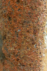 The old rusty metal pipe