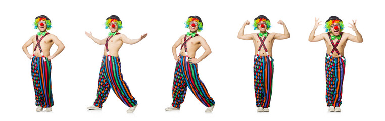 Funny clown isolated on the white background