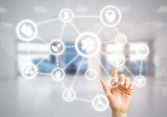 Innovative technologies for science and medicine in use by female doctor or scientist