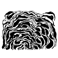 Brush painted wave pattern. Black and white stripes grunge background.