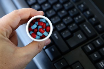 Buying illegal drugs or medication online from the dark web concept image. 