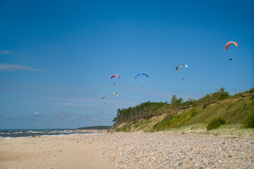 Paragliding in the beach