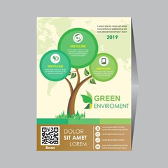 cover, brochures and flyers in polygonal style concerning to ecology themes with infographic elements