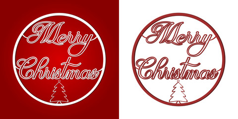 Merry Christmas - Words and trees in a Christmas bubble