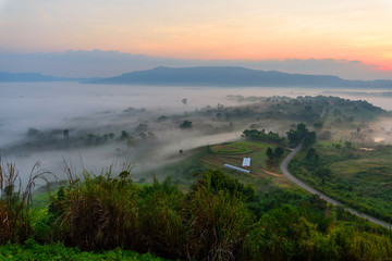 the sea mist on high mountain