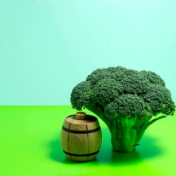 Broccoli as tree and barrel