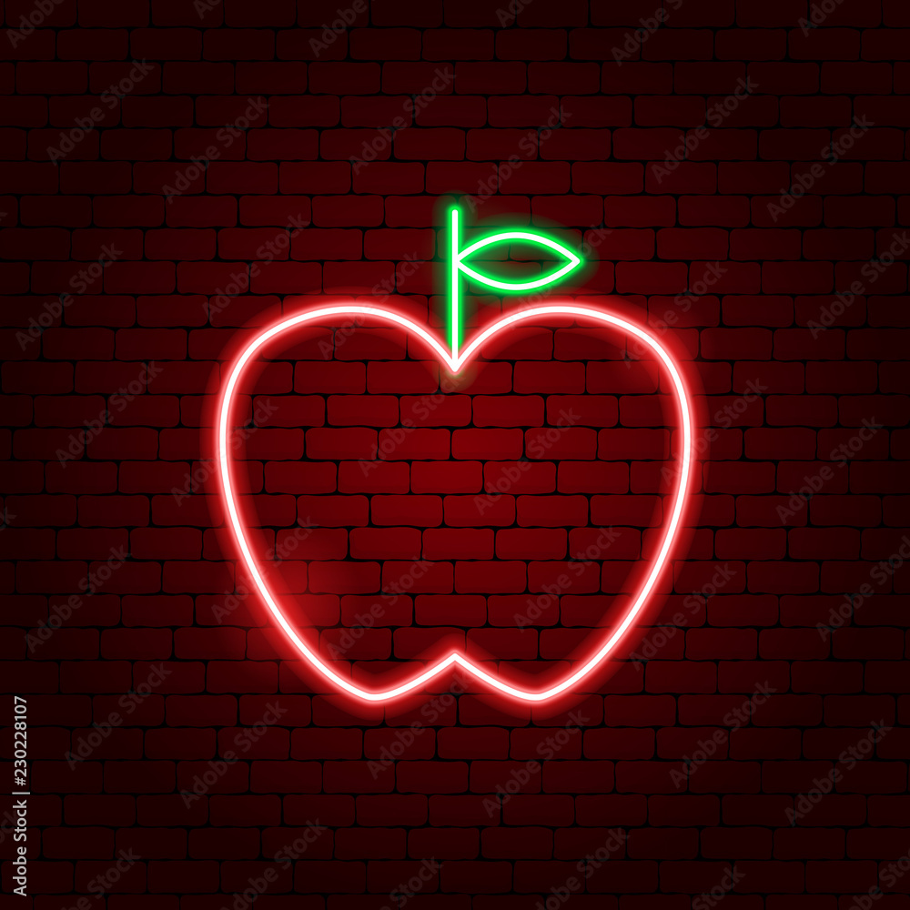 Poster Apple Neon Sign