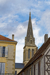 Village et clocher d'&eacute;glise