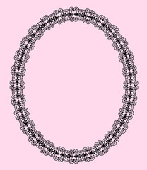 oval openwork frame