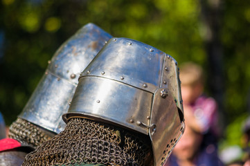 Knight's armor for historical reconstructions, close up