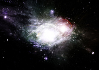 Stars, dust and gas nebula in a far galaxy