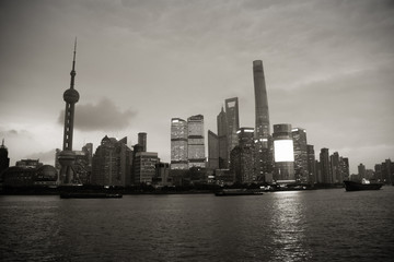 Fototapeta premium Shanghai, China (Black&White)