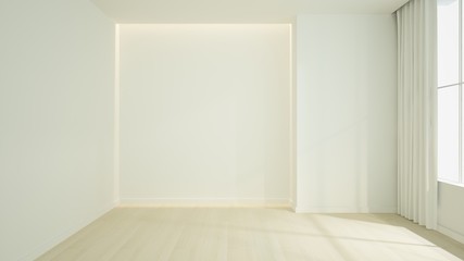 empty space interior 3d rendering in hotel