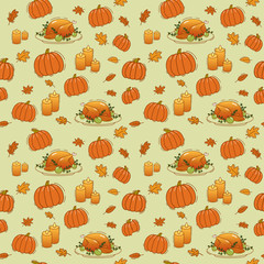 vector thanksgiving seamless pattern - 230233381
