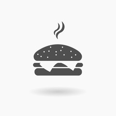 Fast Food Burger Icon set Illustration silhouette.