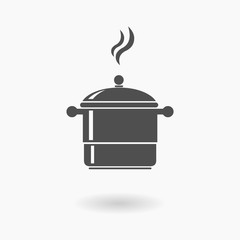 Cooking Pot Icon set Illustration silhouette.