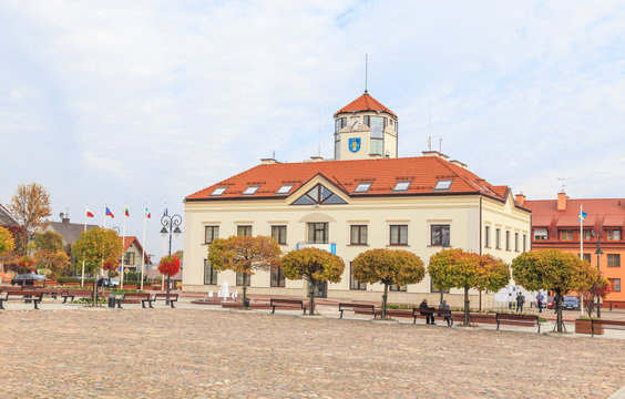 Town Hall in Serock on Narew river and Zegrze Lake, Mazovia, Poland