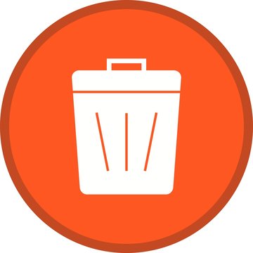Trash Glyph round circle multi color B/G
