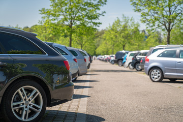 Fototapeta na wymiar row of cars in parking lot
