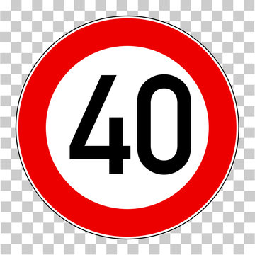 Verkehrsschild 40 Km/h