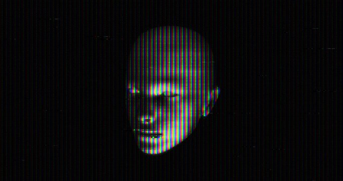 Artificial Intelligence Human Head Digital Noise Technology Animation