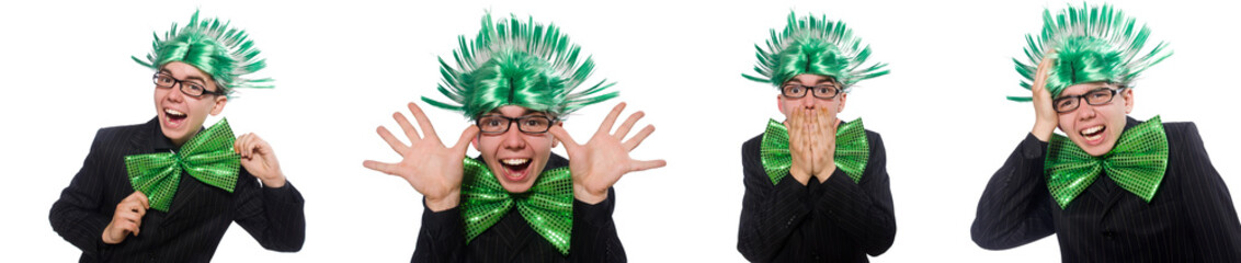 Funny man with mohawk hairstyle