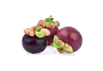Mangosteen isolated on white background.