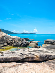 Rocky beach, seascape view, Samui island, Thailand