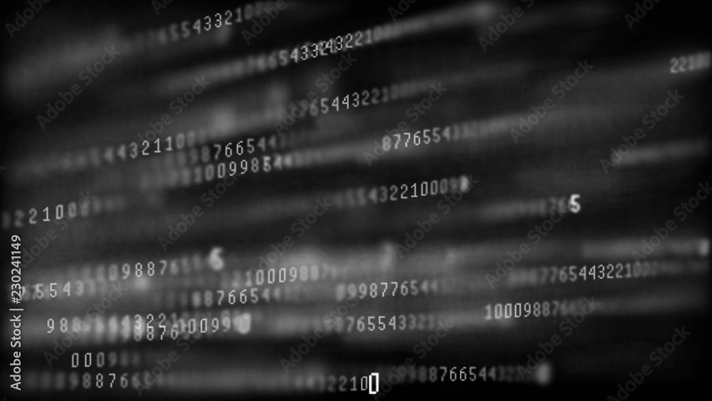 Poster Digital background matrix. Binary computer code. Hacker concept. 3d rendering
