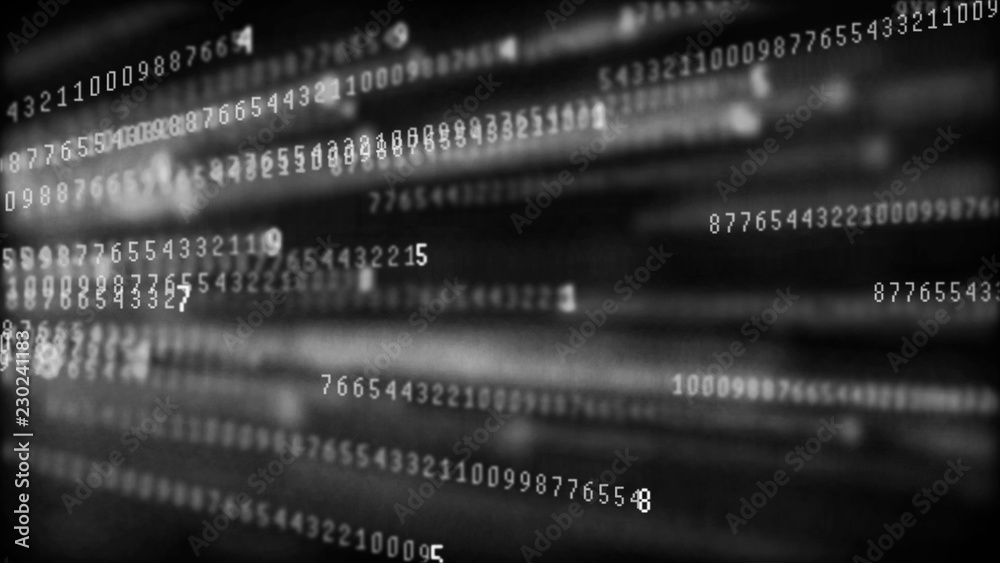 Fototapete Digital background matrix. Binary computer code. Hacker concept. 3d rendering