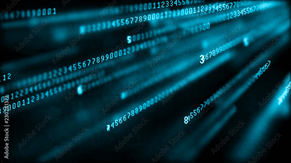 Poster Digital background matrix. Binary computer code. Hacker concept. 3d rendering