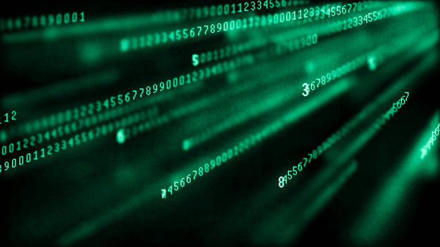 Digital background matrix. Binary computer code. Hacker concept. 3d rendering