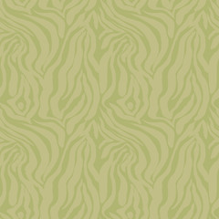 Brush painted freehand lines seamless pattern. Green stripes grunge background. Vector illustration.