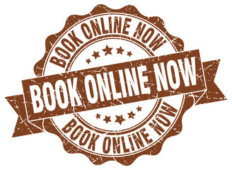 book online now stamp. sign. seal