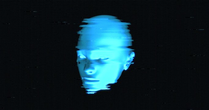Artificial Intelligence Human Head Digital Noise Technology Animation