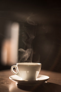 Steamy coffee cup