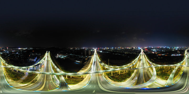 Highway transportation system highway interchange at mopac Expressway and highway 183 in Austin Texas USA summertime green road way interstate