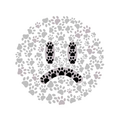 Sad face with paw print