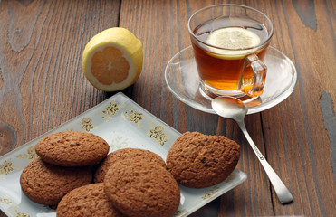  Tea with lemon. Oatmeal Cookies