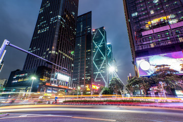 Fototapeta na wymiar Nightscape of Shenzhen Street City