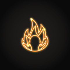 Anger concept neon icon in line style