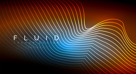 Digital flowing wave particles abstract background