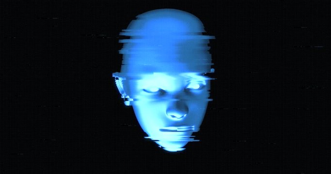 Artificial Intelligence Human Head Digital Noise Technology Animation