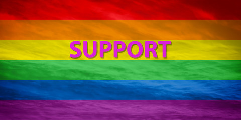 Homosexual support colorful flag.